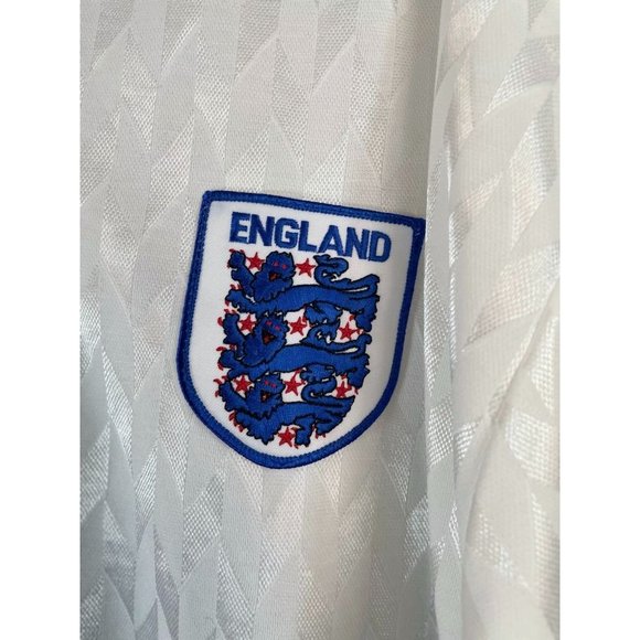 England - DDSS Men's White Soccer Short Sleeve Logo Polo Shirt - Size XL - Picture 2 of 6
